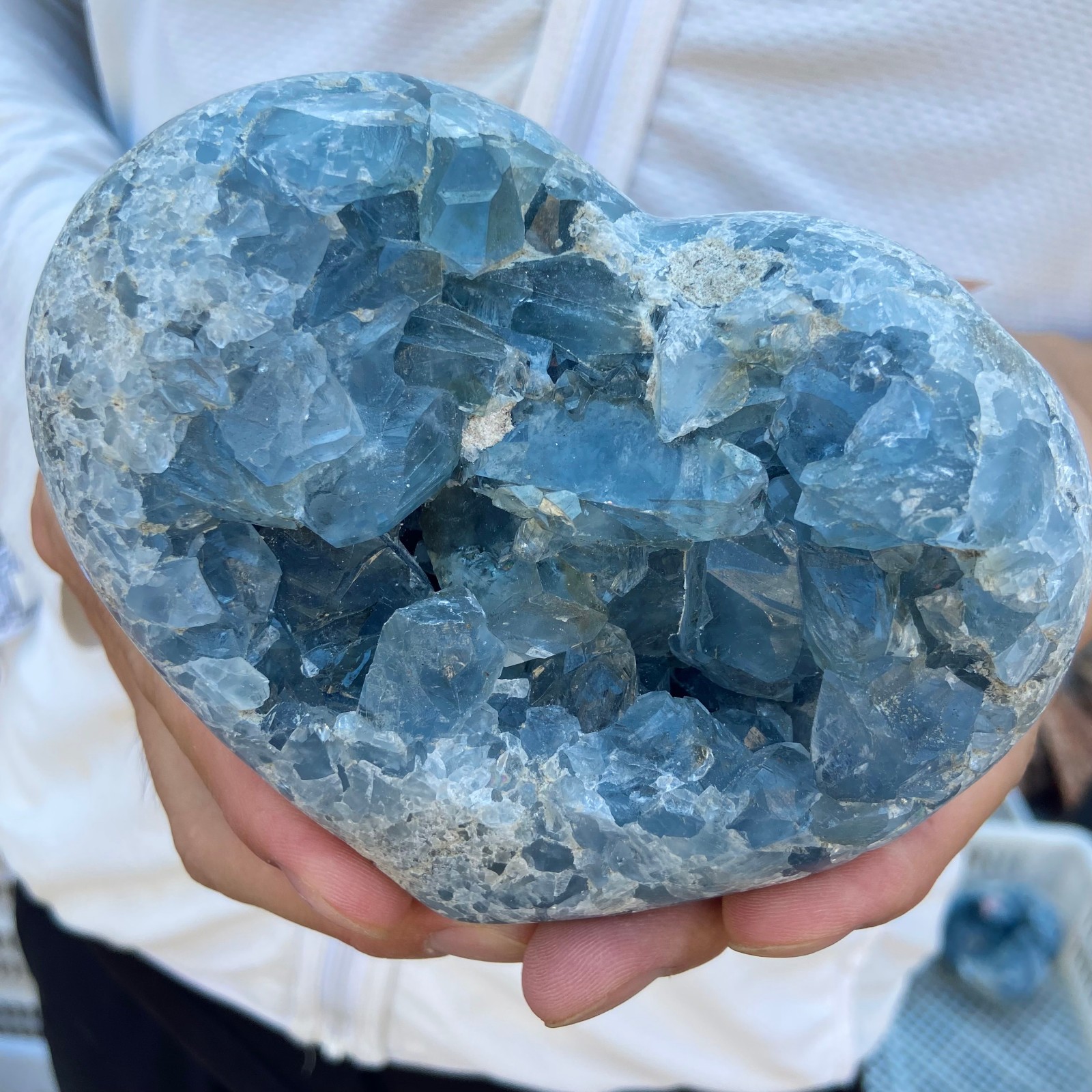 3.4lb Natural Blue Celestite Crystal Geode Quartz Cluster Mineral Specimen heali
