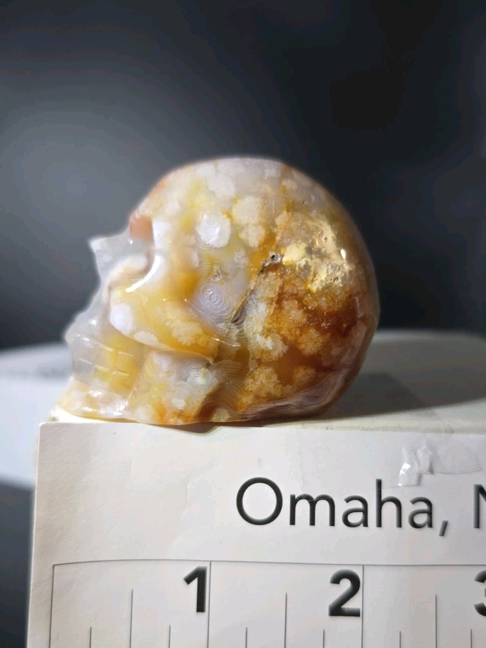 Flower Agate Skull 4.5 Oz. 126g 2″ X 1.75 “