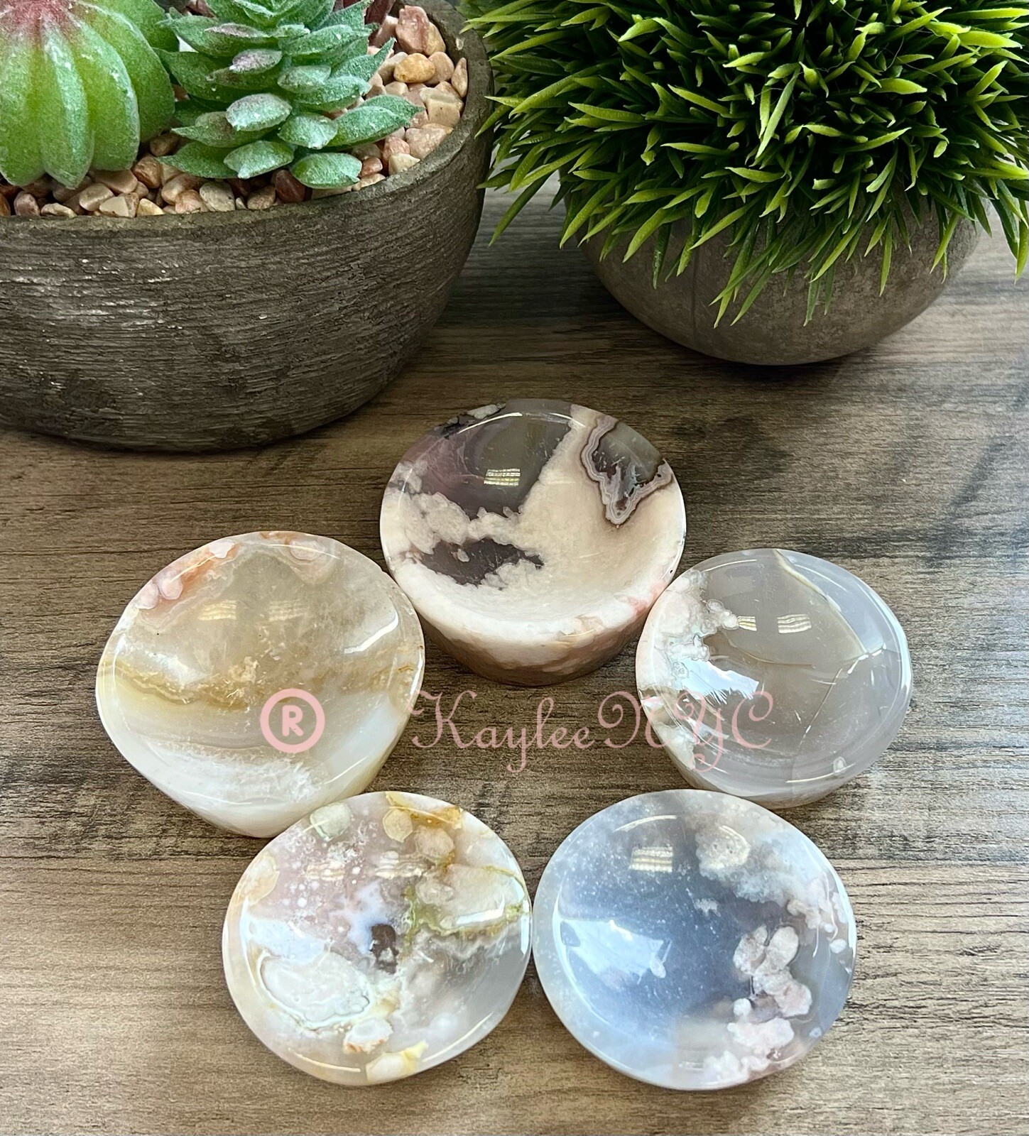 Wholesale Lot 5-8 PCs Natural Flower Agate Bowls Crystal Healing 0.9 – 1 Lb
