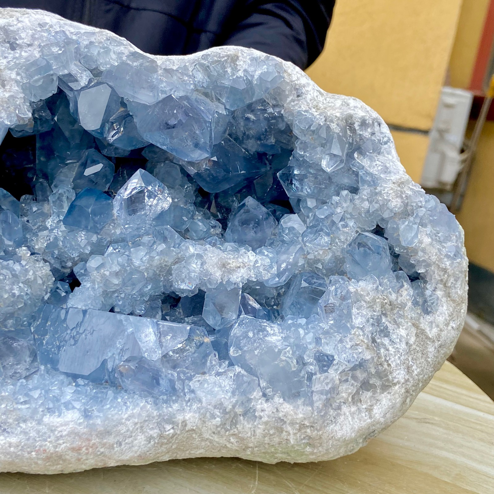 25.35LB Natural Beautiful Blue Celestite Crystal Geode Cave Mineral Specimen