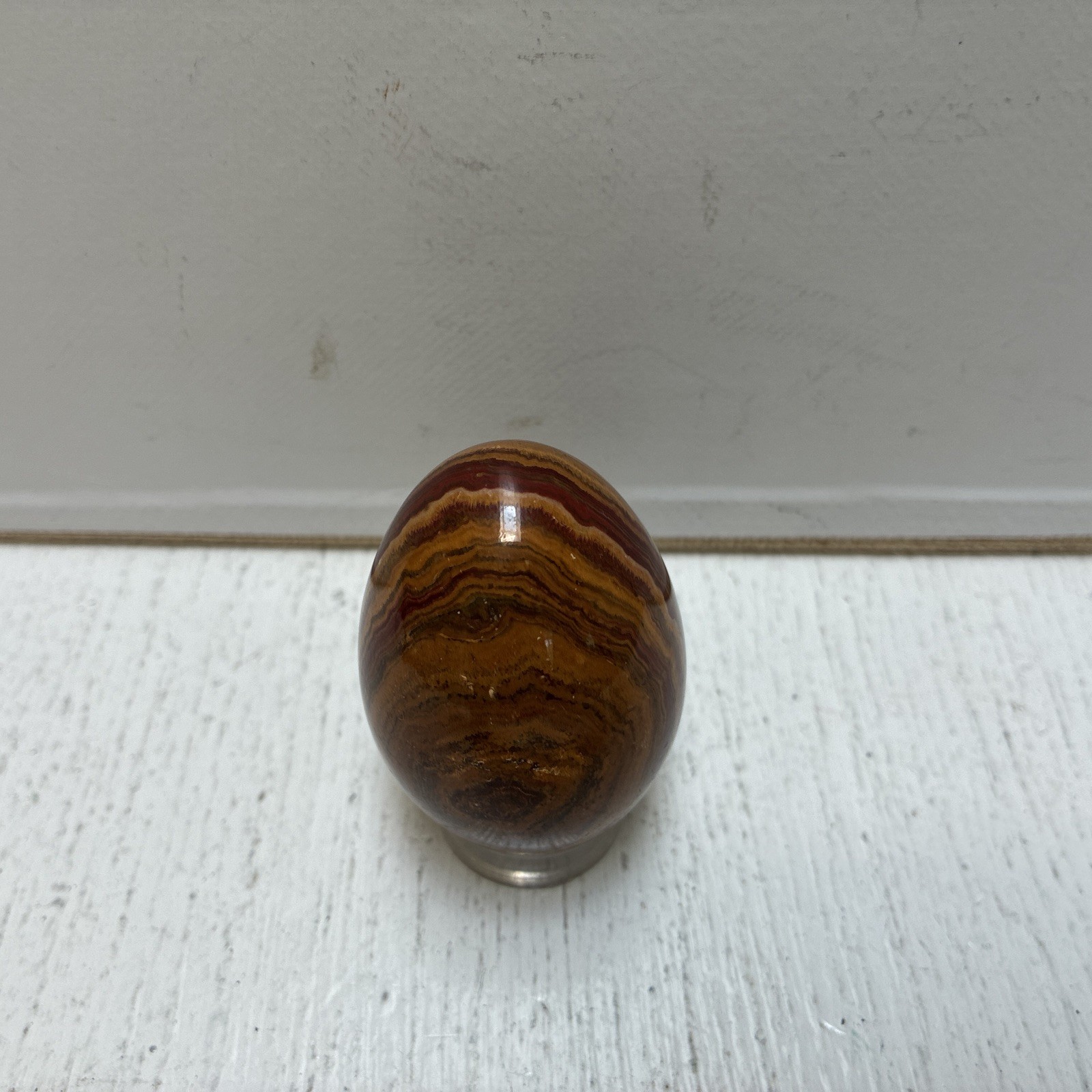 AGATIZED DEEP RED/YELLOW/BROWN JASPER EGG POLISHED 2 7/8″ X 1 7/8″ SPECIMAN