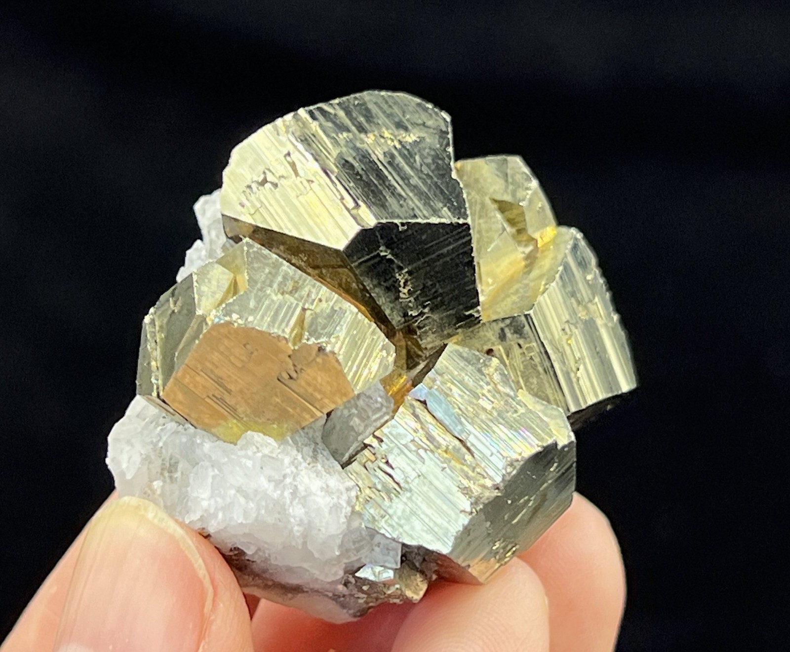 40mm 66g Bright Golden Pyrite with Quartz, Natural Mineral