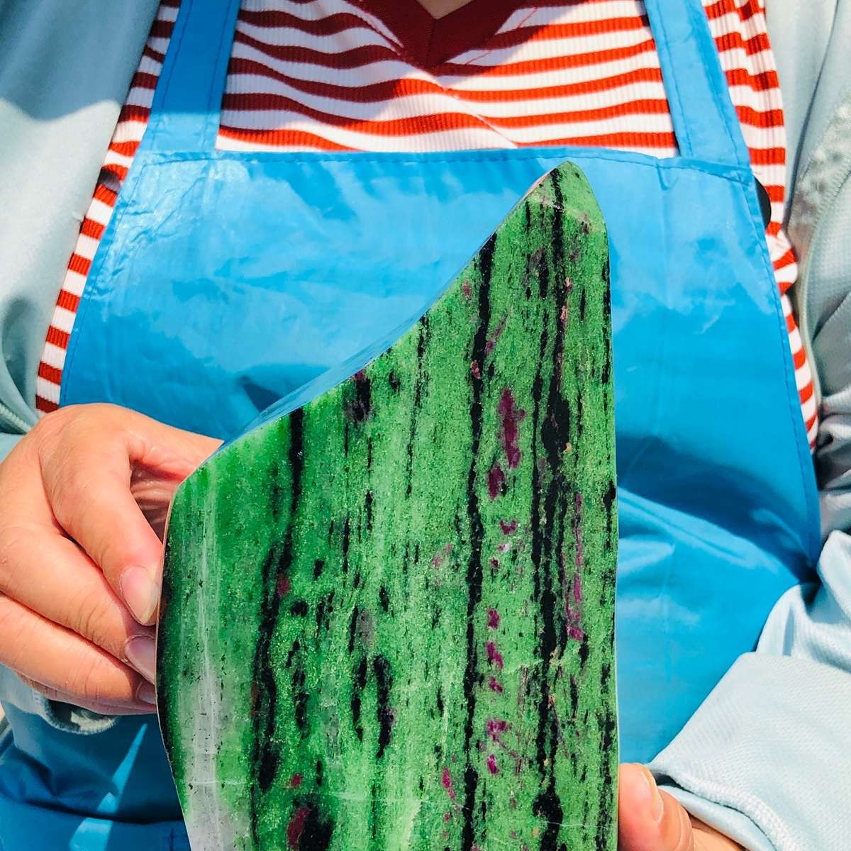 6.75LB Natural Red & green treasure Ruby Crystal Mineral Specimen Heals 1872