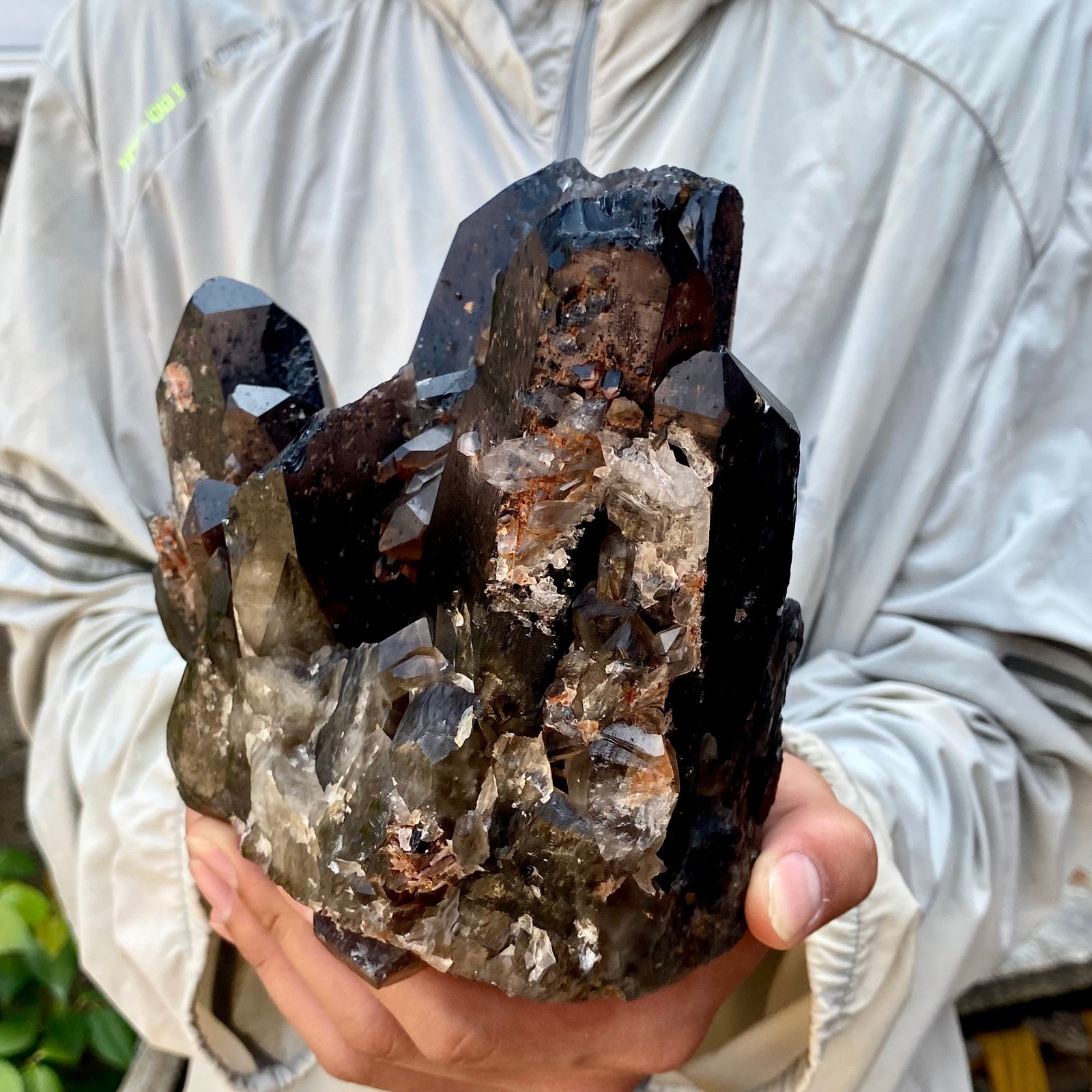 7LB Natural Tea black Crystal quartz Cluster Mineral Specimen Healing reiki