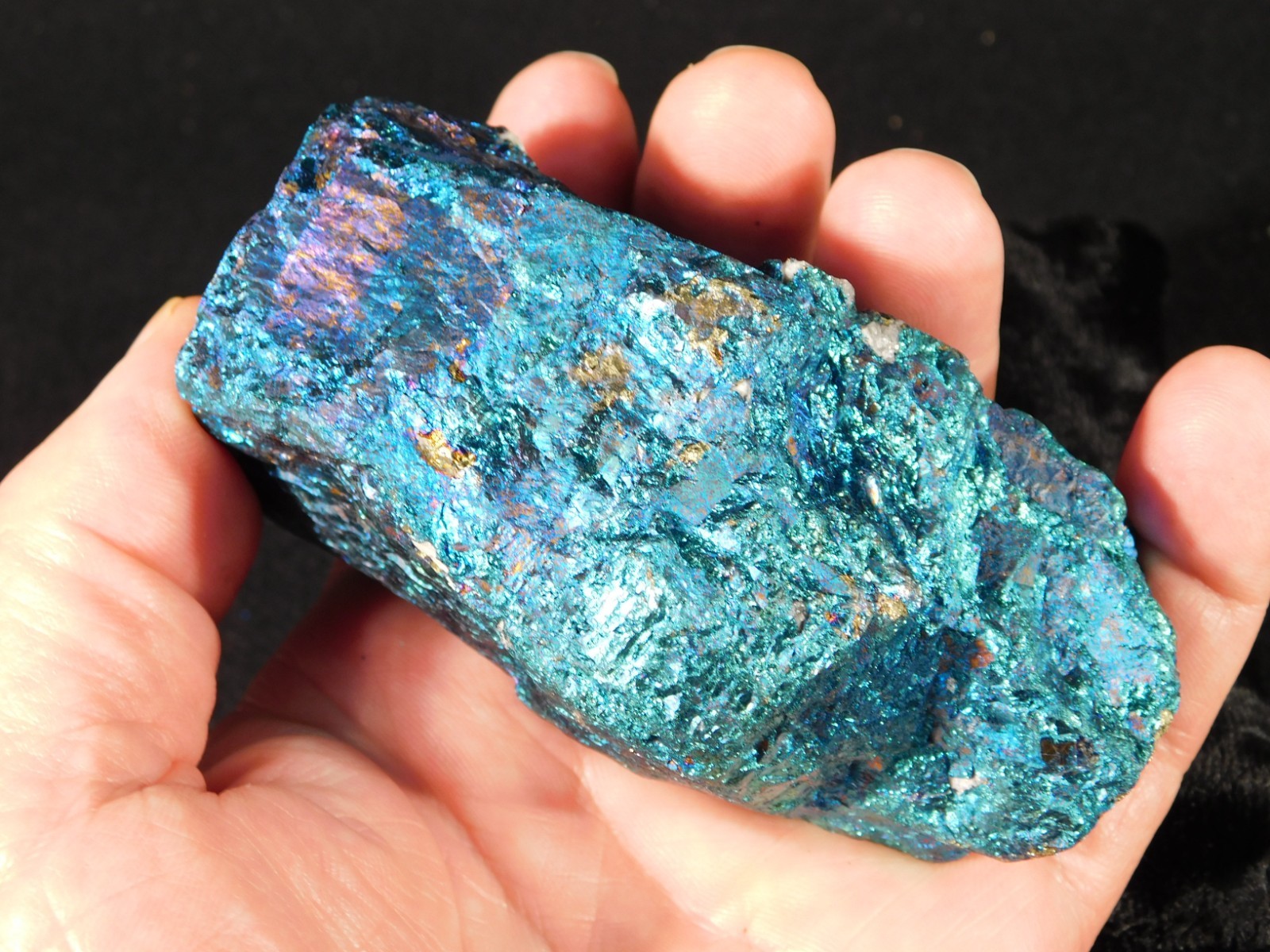BIG! Bright IRIDESCENT Peacock Copper Chalcopyrite or Peacock Ore Mexico 578gr