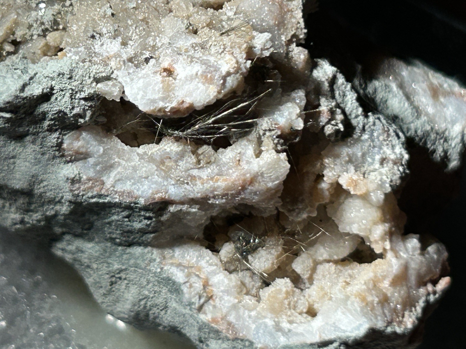 MILLERITE, Chalcopyrite, Pyrite, Quartz – Halls Gap, Lincoln County, Kentucky