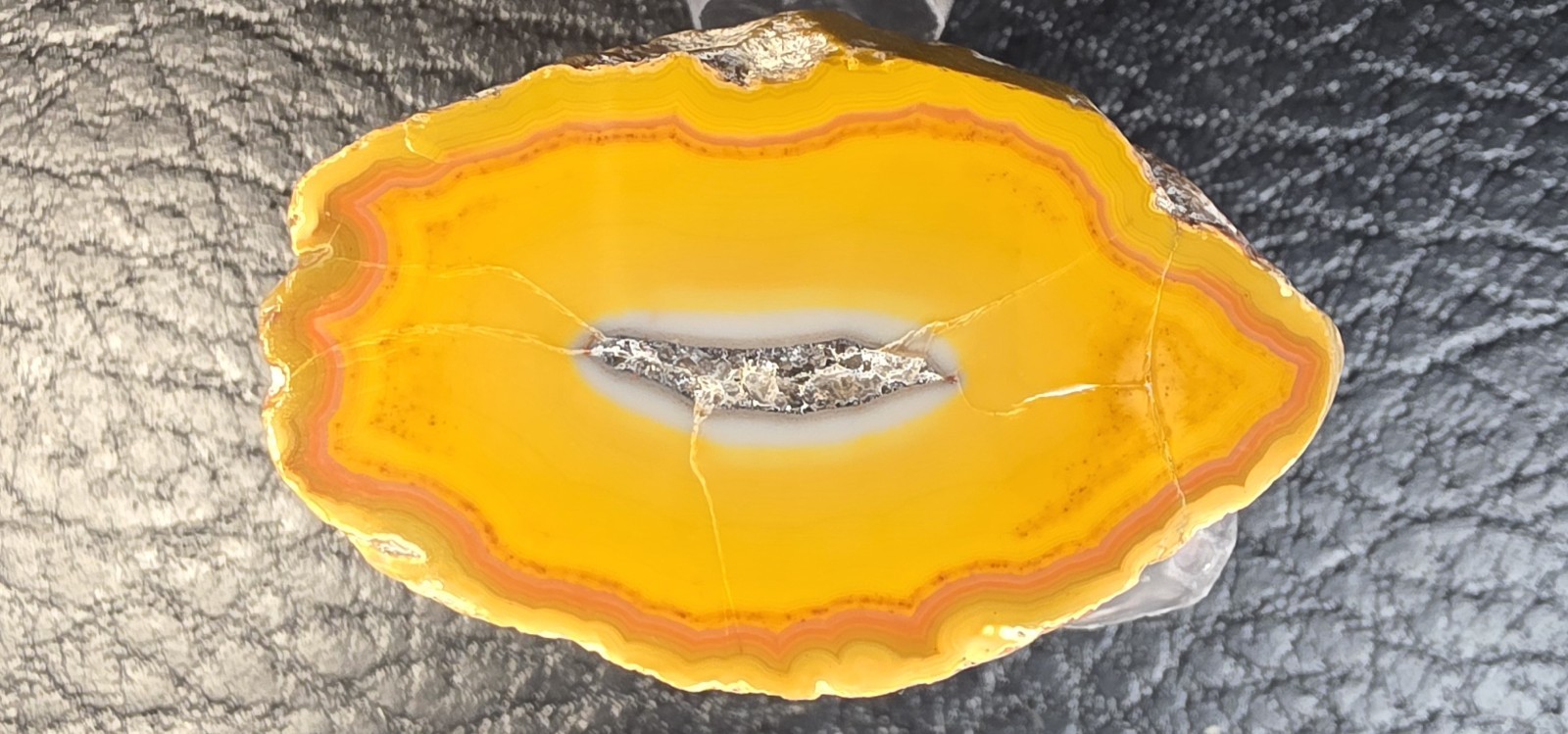2 Kentucky Agate Display Specimens-Yellow/orange and Maroon Polished Face # S-62