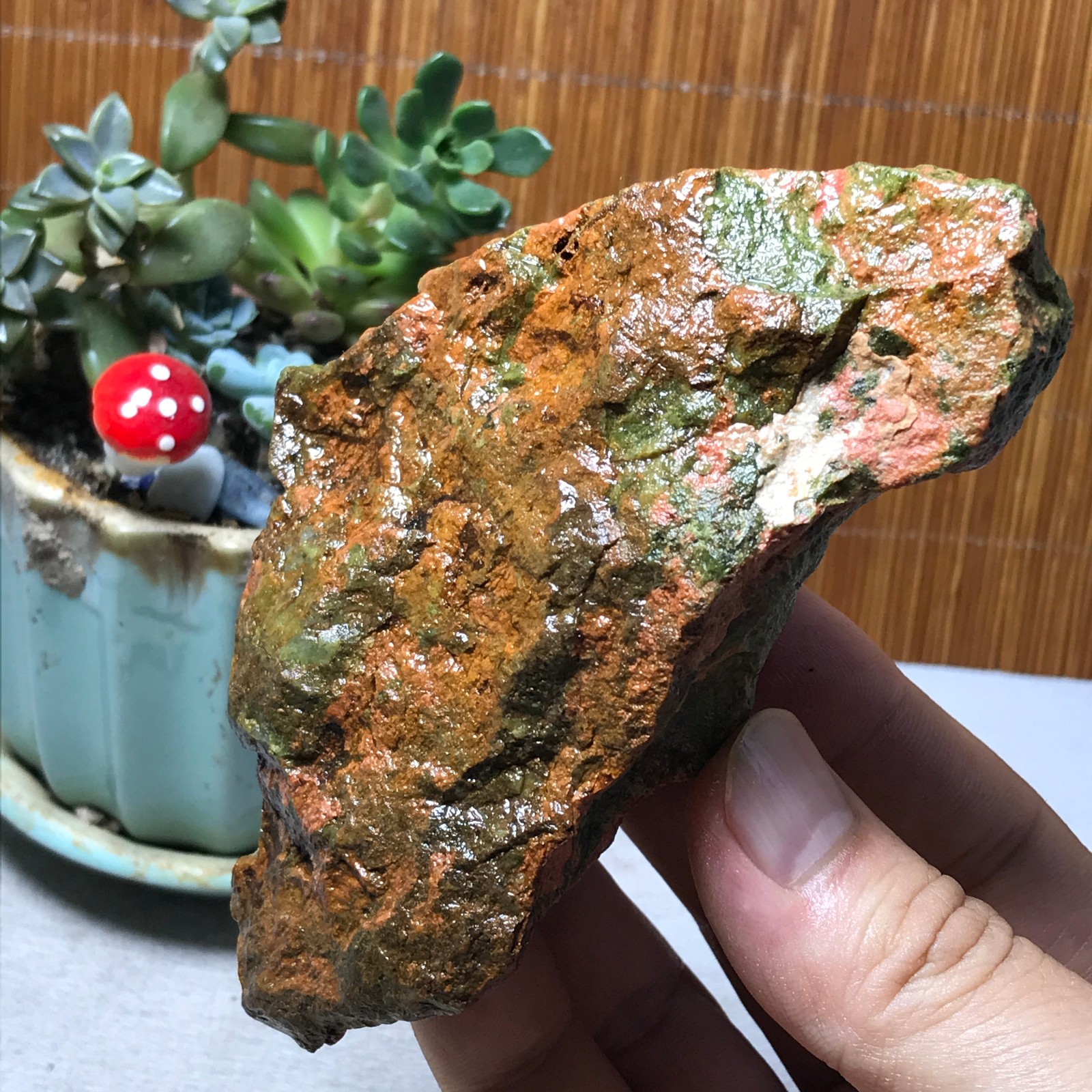 228g Natural Unakite Crystal gemstone Rough Mineral Specimen healing A6354