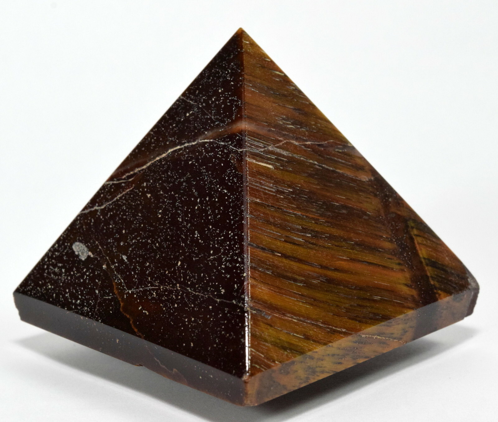 2.25″ Red Yellow Tiger / Dragon / Ox Eye Pyramid Polished Crystal Stone – Africa