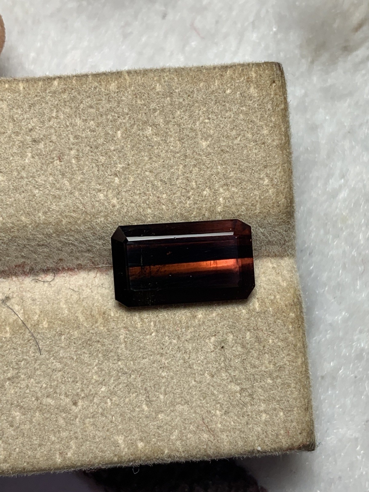 3ct natural red fire color emerald cut faceted tourmaline from afg