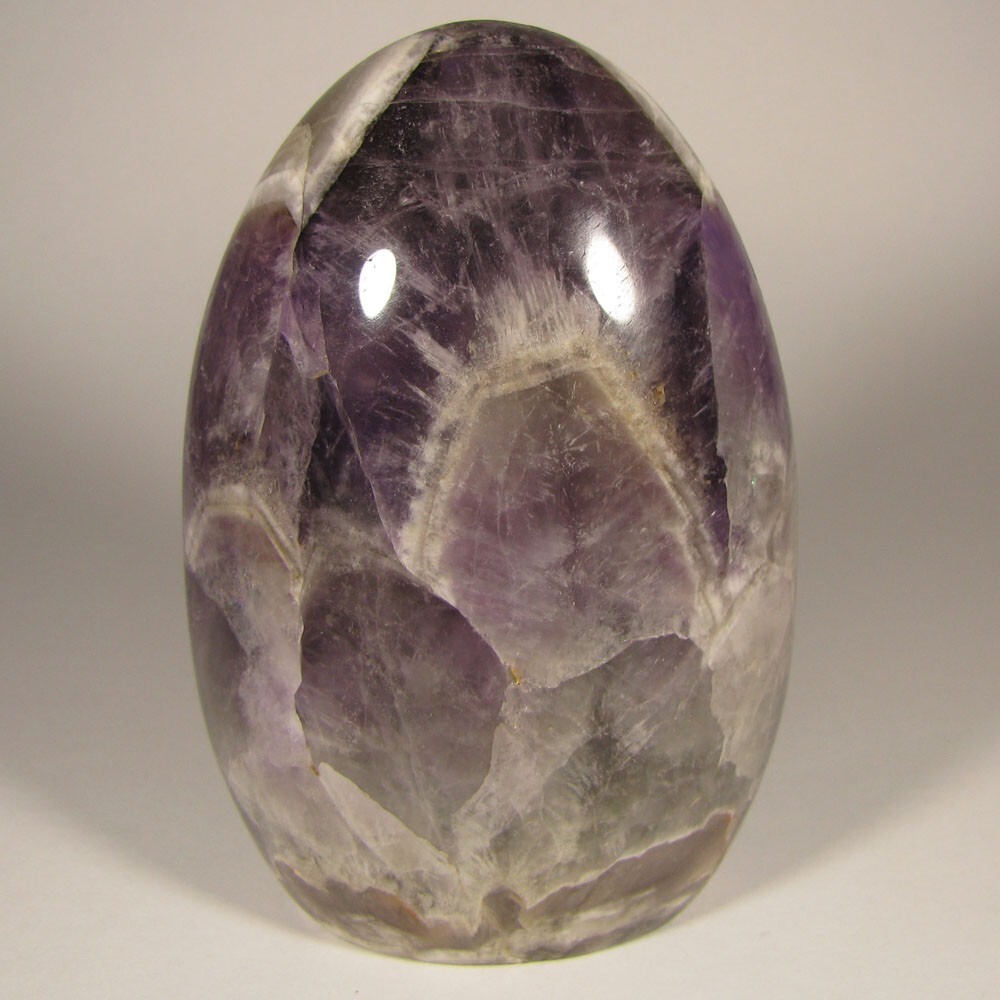4.3″ BANDED AMETHYST Crystal Polished Freeform Standup – Madagascar – 1.3 lbs.