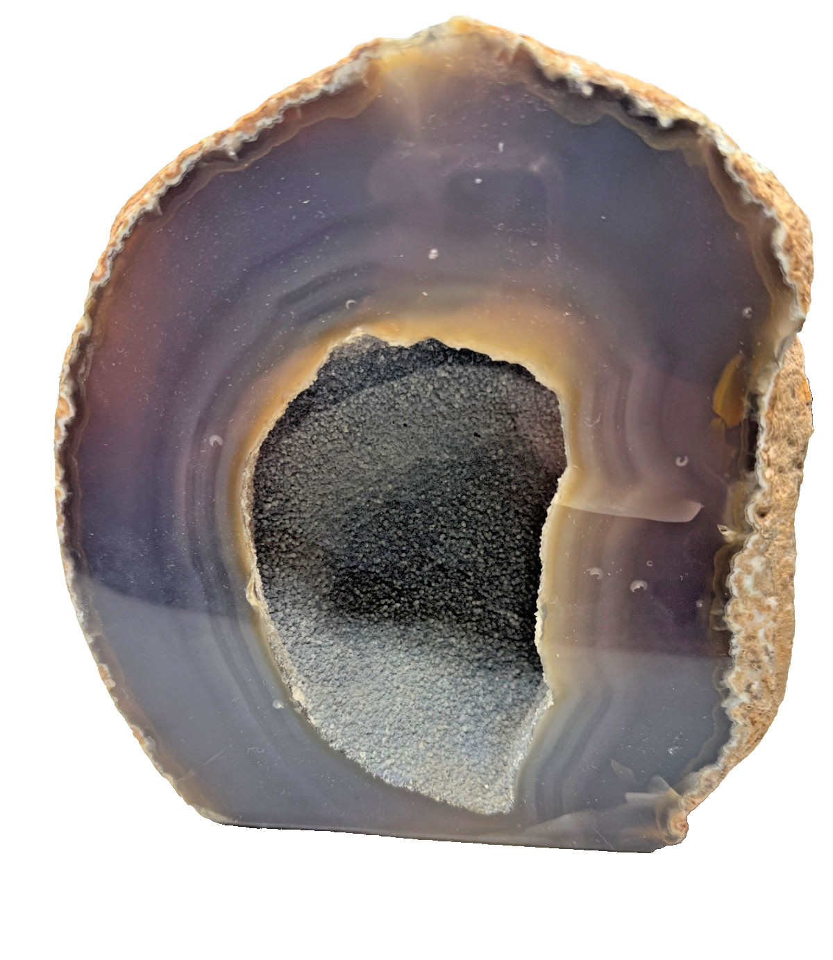 Cut and Polished Dyed Grey Agate Geode Crystal Home Decor Large Heavy