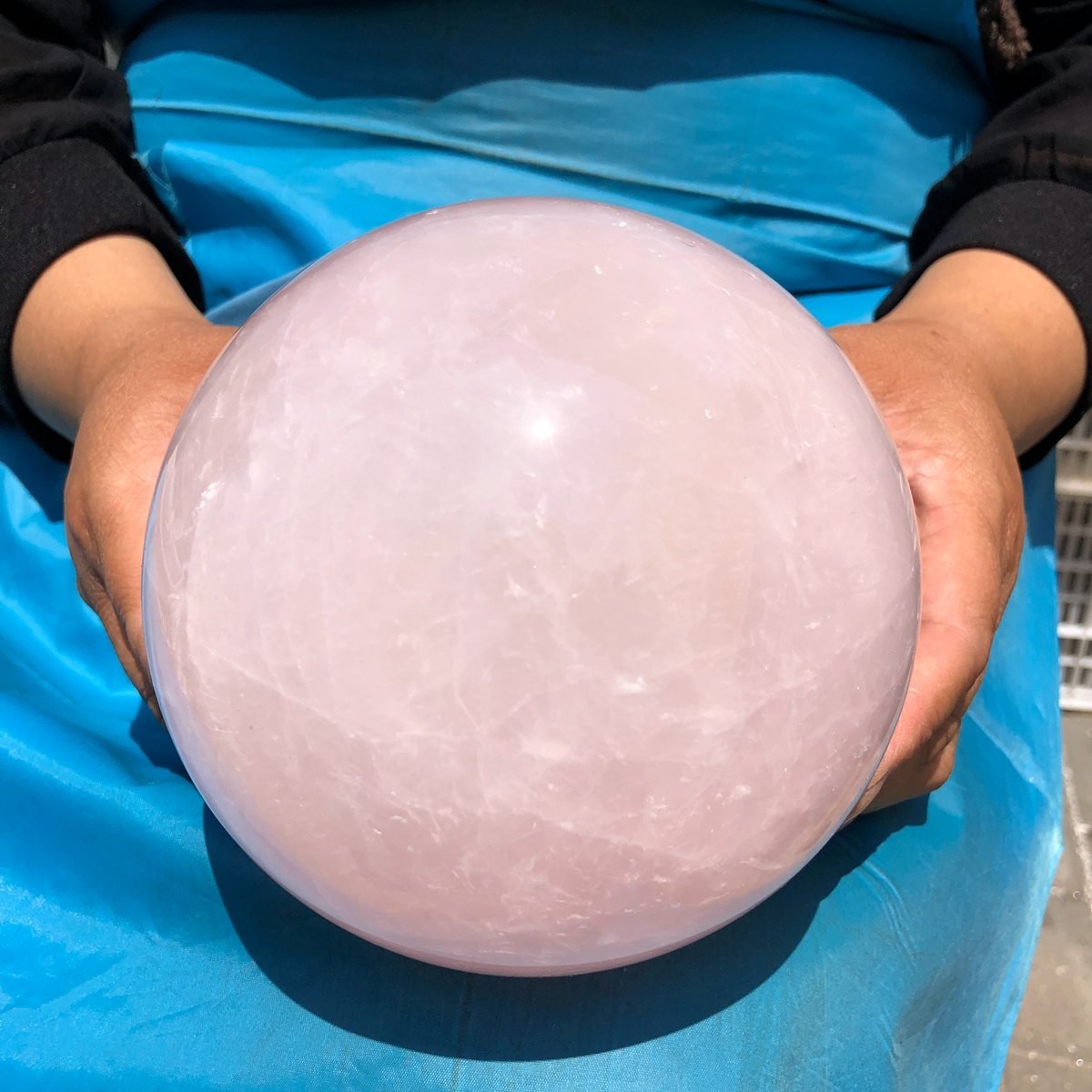 6.75LB Large Natural Pink Rose Quartz Sphere Crystal Ball Reiki Mineral Healing