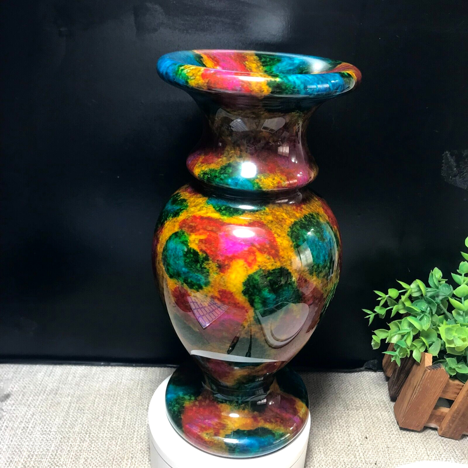 1PCS 3.2kg “Seven Colors Jade” Crystal Quartz Vase Specimen Collection