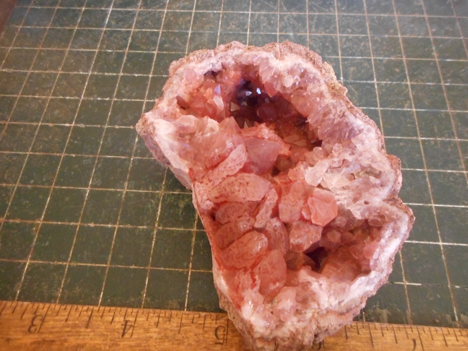 Rare Rose Quartz Crystal Cluster Geode. Pink Stone Specimen Brazil RQ55