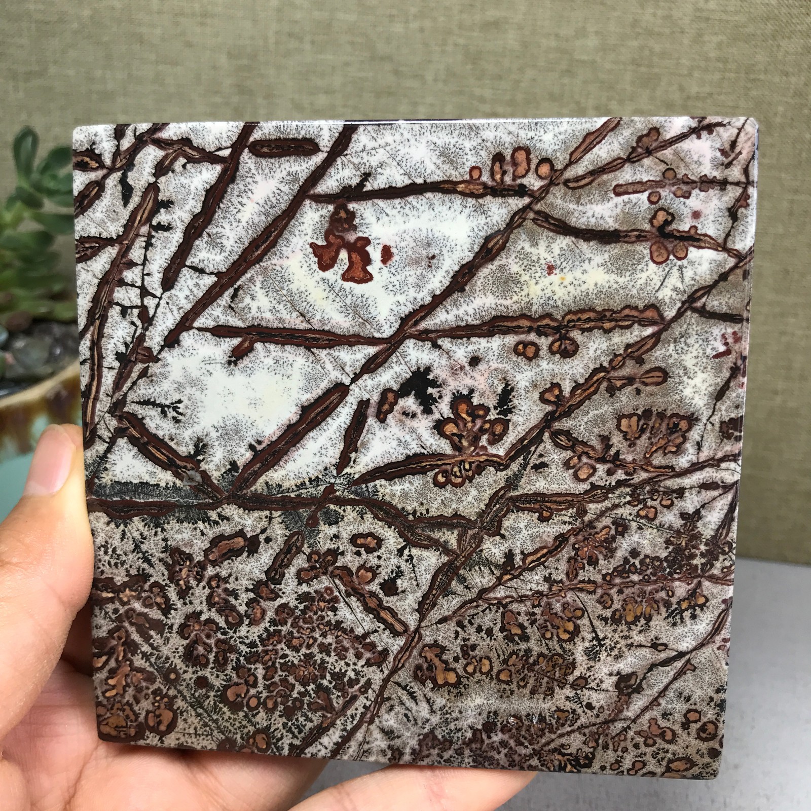 Natural Chinese painting stone crystal ornaments for home decoration 262g A5368