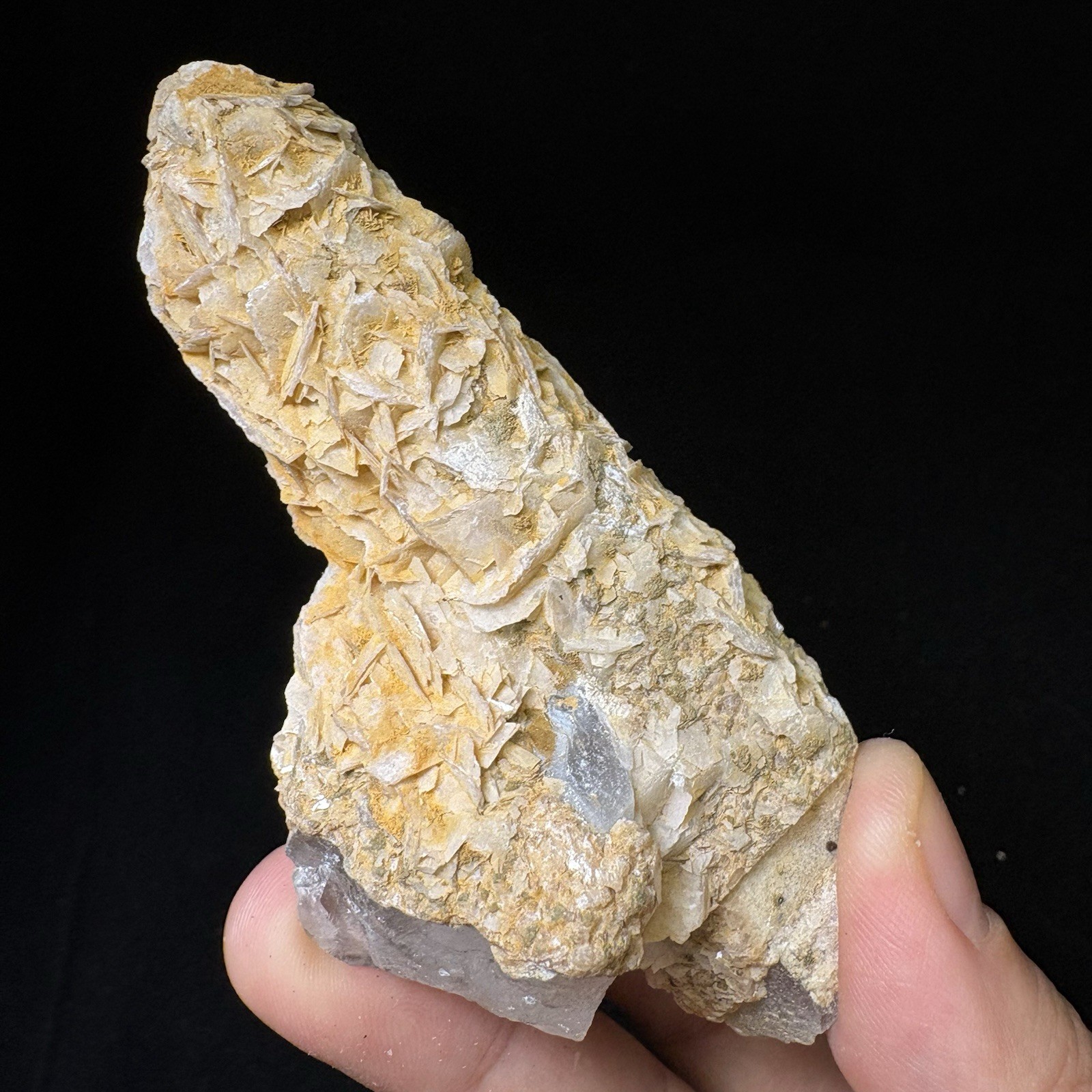 Natural High-Temp Crystal Quartz w/ Calcite Reiki Energy Raw Mineral Fluorescent