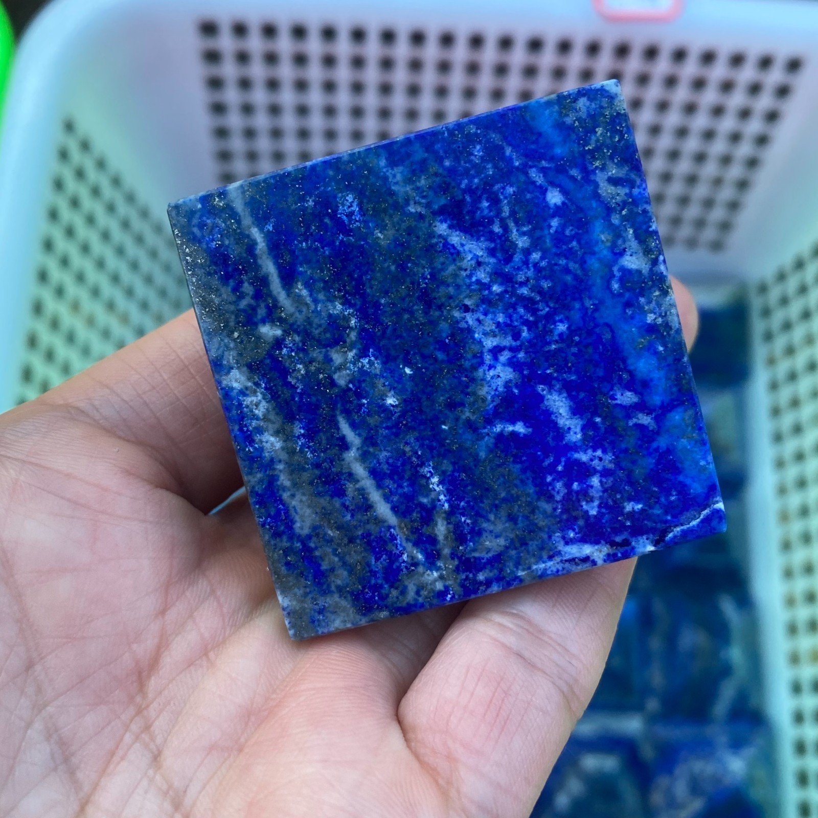 1PC Natural lapis lazuli Quartz Crystal Pyramid Energy Tower Spiritual Healing