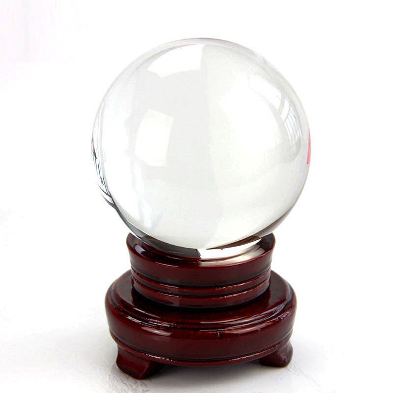 TOP 200MM 22LB Clear Crystal Ball Meditation Glass Sphere Photo Prop Free Stand