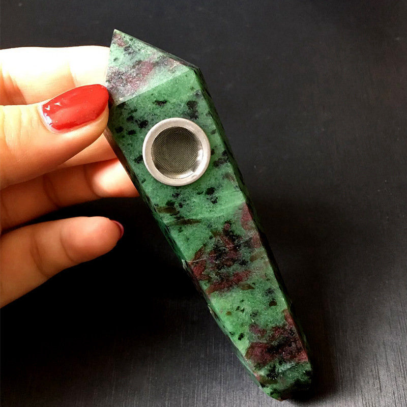 Raw Natural Quartz Tobacco Smoking Pipe Crystal Point Wand Healing Reiki Obelisk