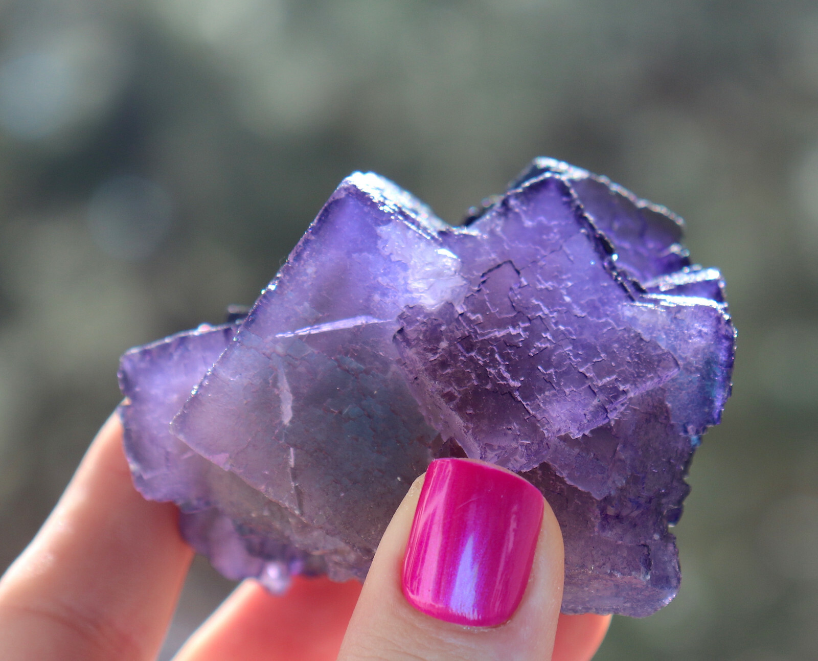 Purple Fluorite Super Brilliance Staircase Formation Mexico 7.0 Cms LQQK