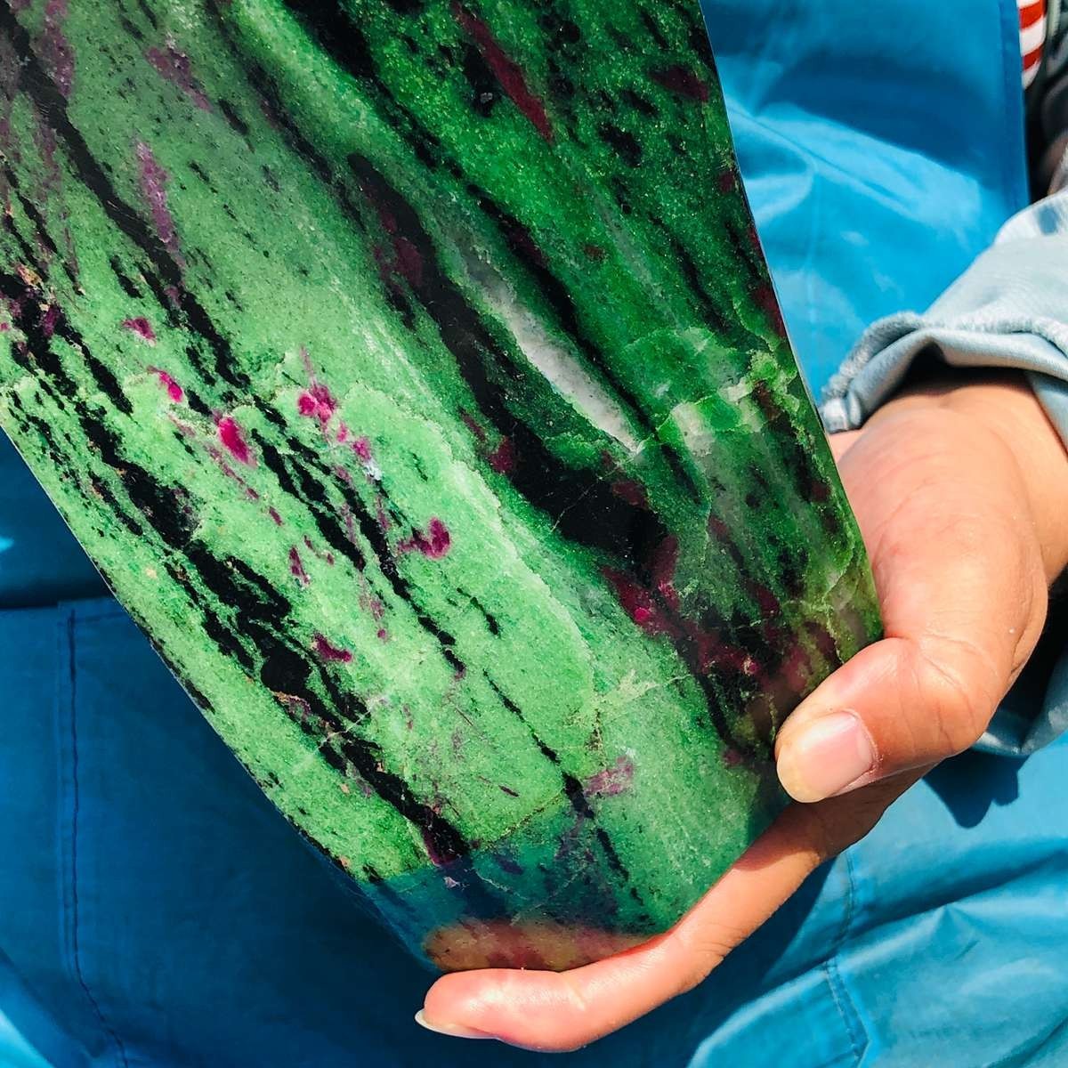 6.75LB Natural Red & green treasure Ruby Crystal Mineral Specimen Heals 1872