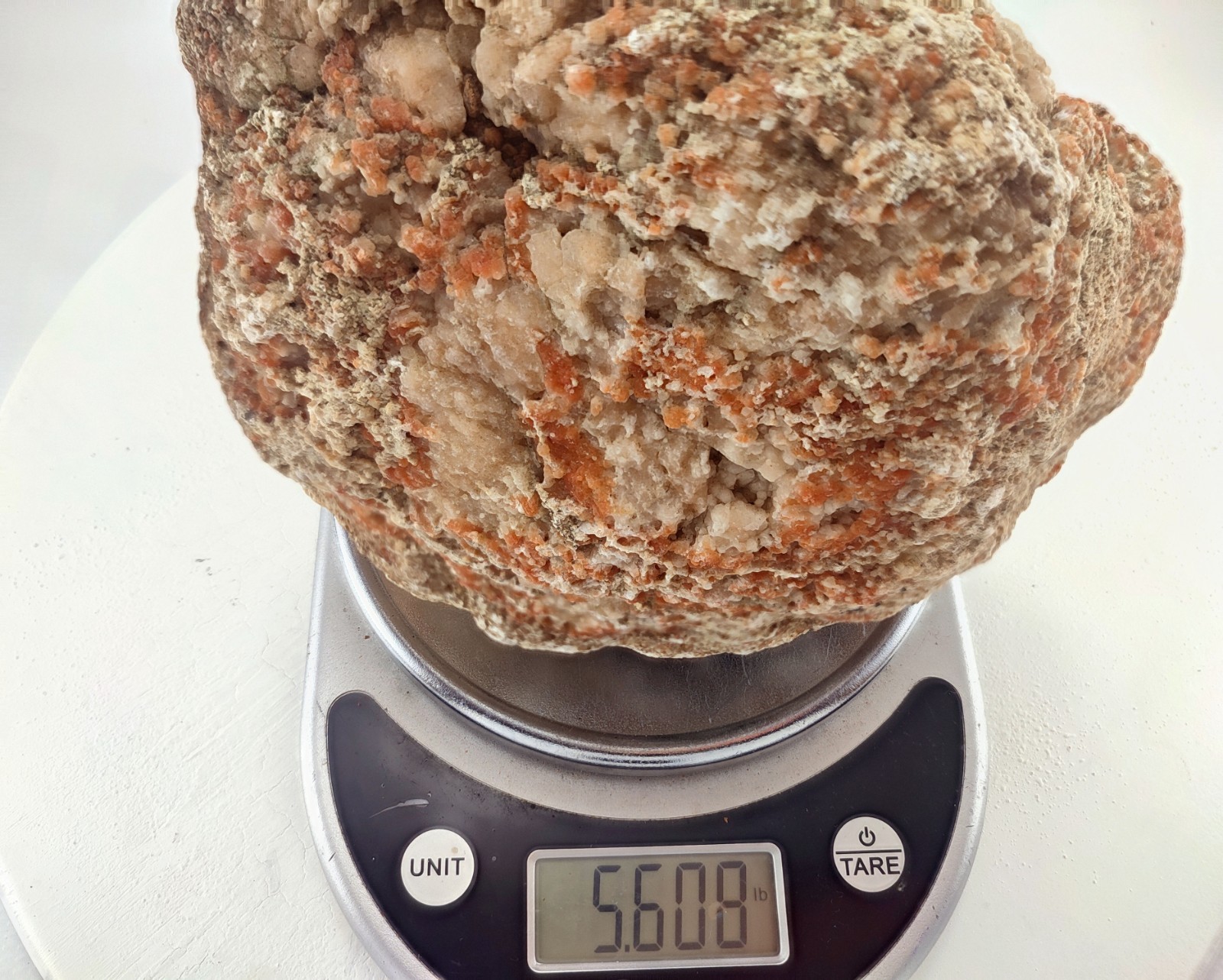 6.5″ Unopened Geode Nodule Localized Pink Exterior Kentucky Quartz Crystal 5.6LB