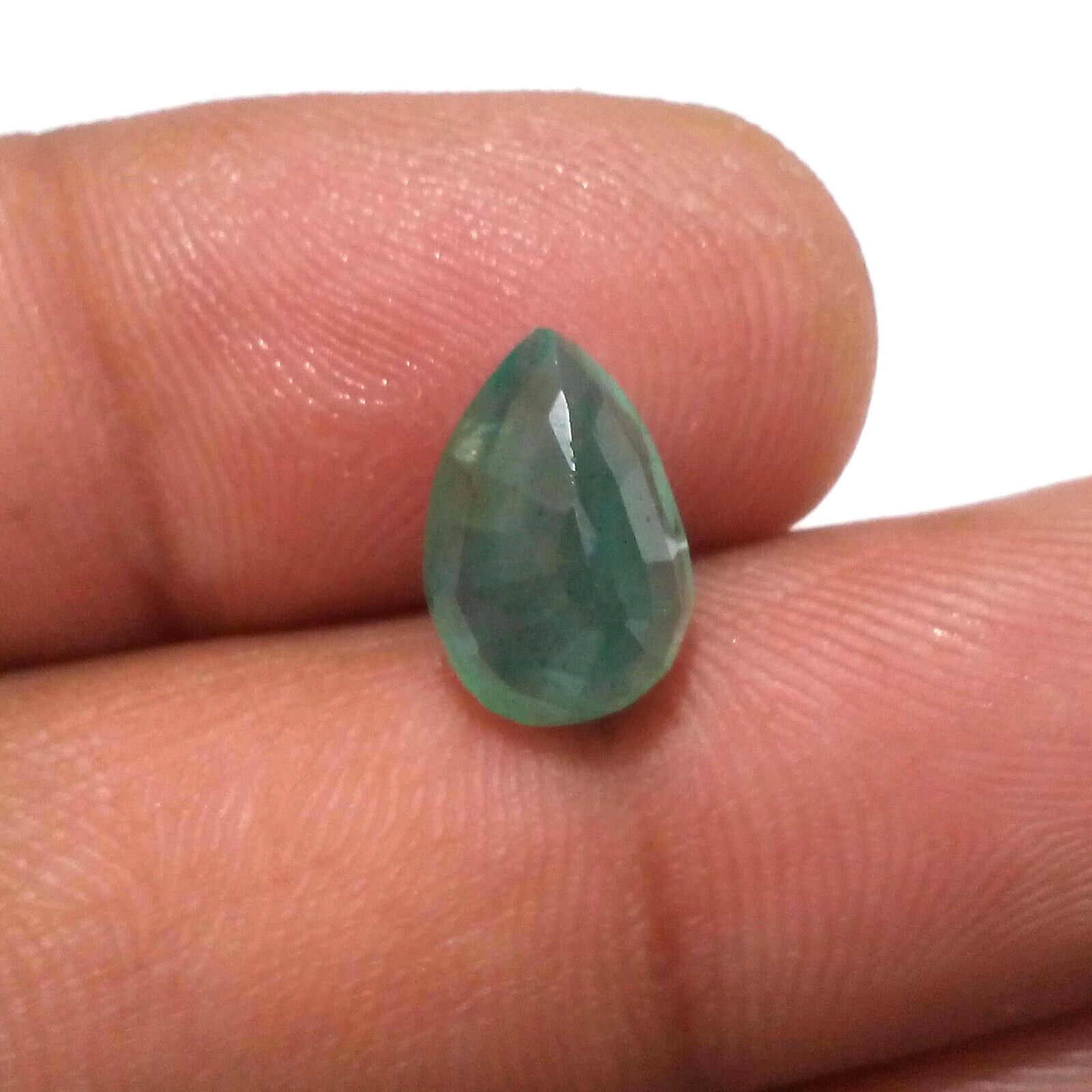 Exquisitely Zambian Emerald Faceted Pear 3.65 Crt Green Ravishing Loose Gemstone