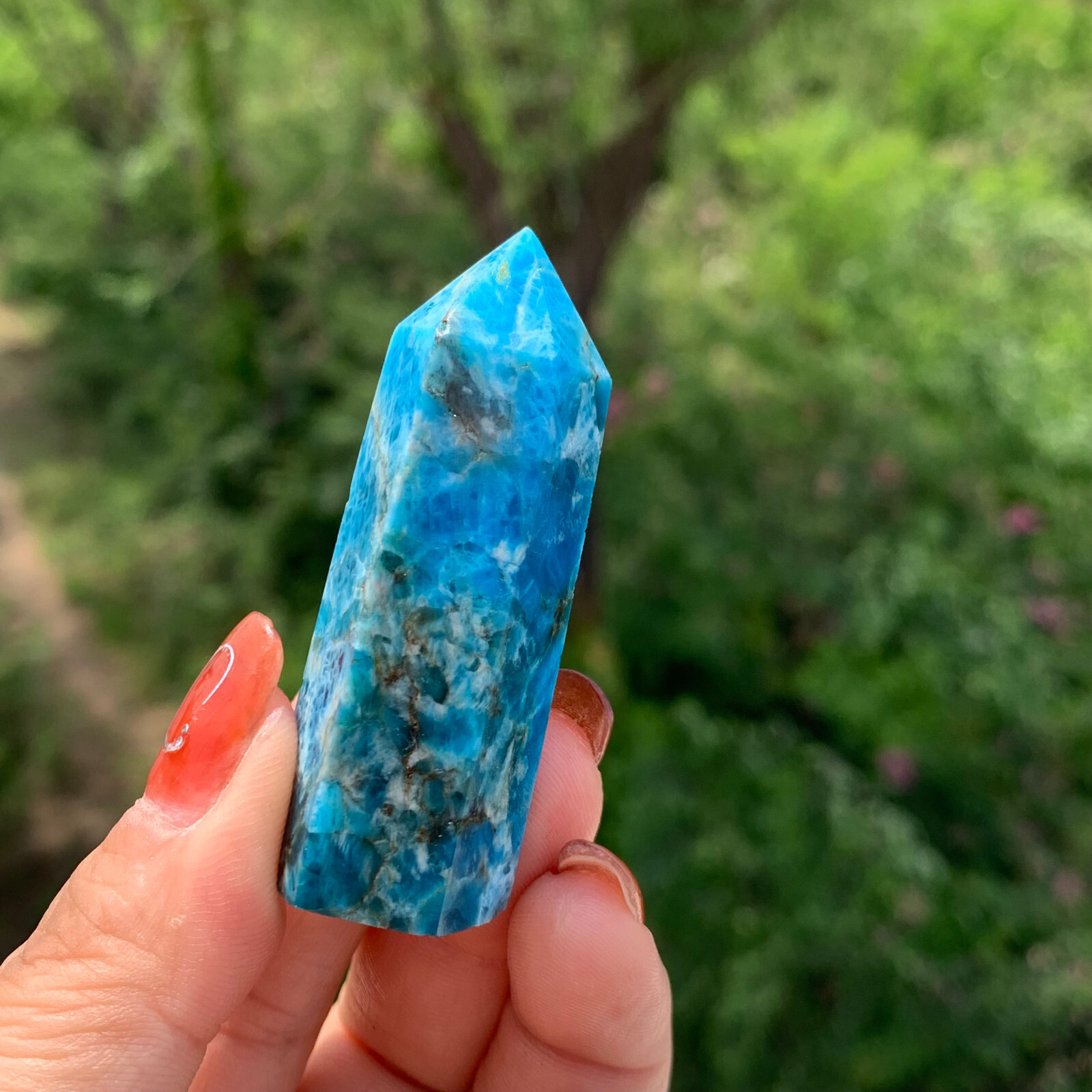 1LB natural apatite quartz obelisk crystal wand point healing random 40-70mm