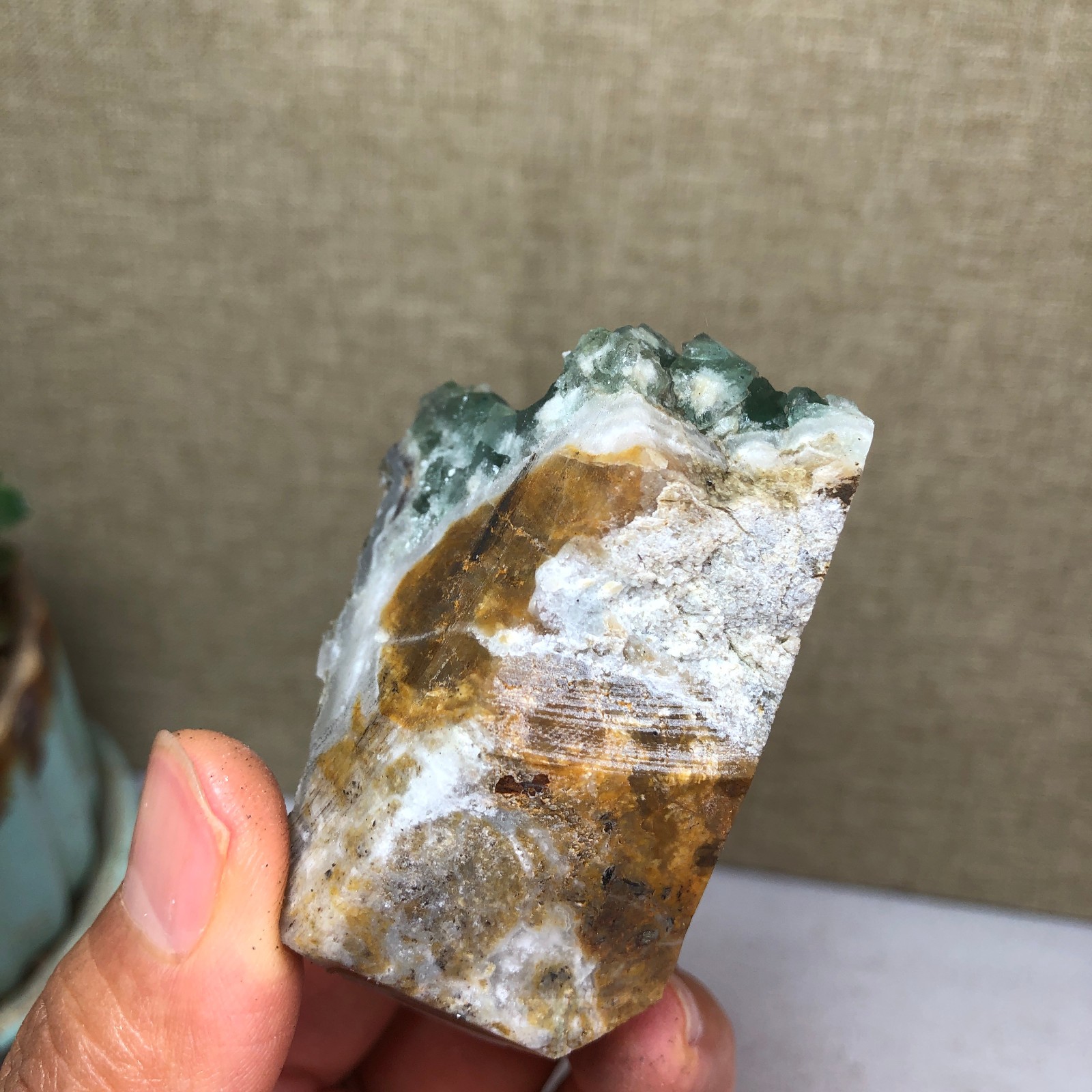 101g NATURAL Green Cubic FLUORITE Crystal Cluster Mineral Specimen A4737
