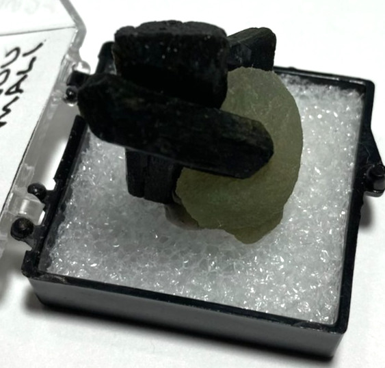 Prehnite ball with Epidote crystals Thumbnail from Mali