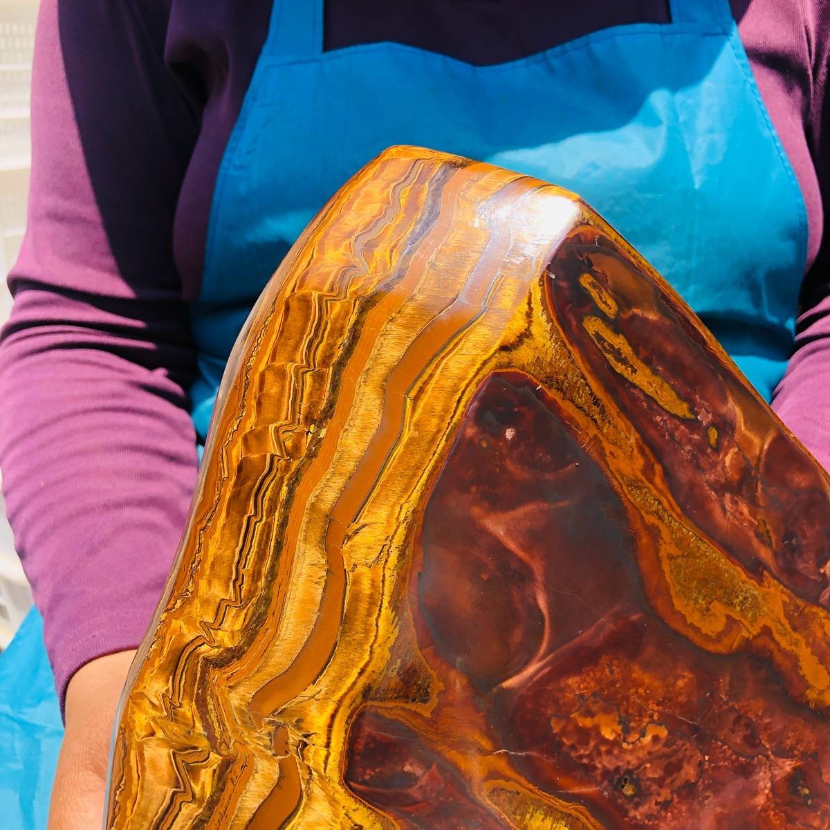 16.74LB Natural Tiger Eye Free Form Stone Reiki Healing crystal Mineral Specimen