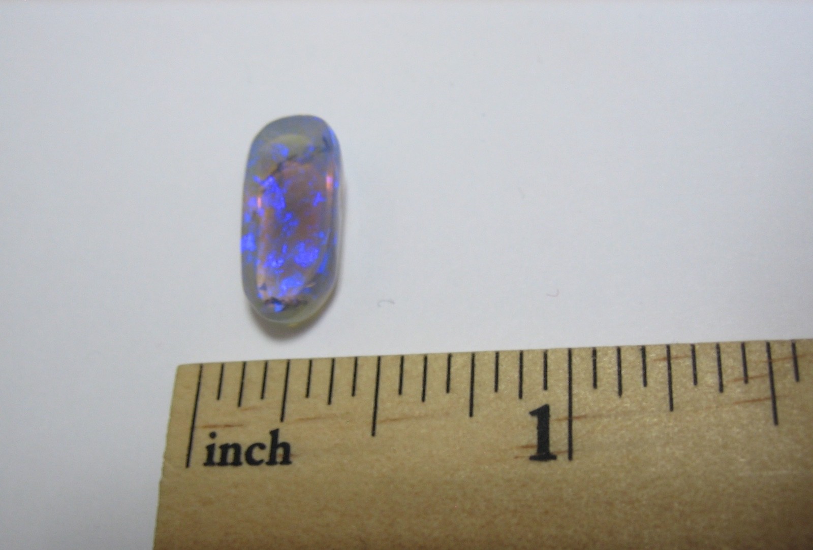 15mm x 7mm POLISHED LIGHTNING RIDGE OPAL CRYSTAL CABOCHON FULL COLOR BLUE 4ct *1