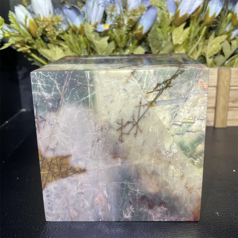 6.9LB 4.1″ A++Natural Creek Jasper Cube Square Crystal Quartz Energy Decor