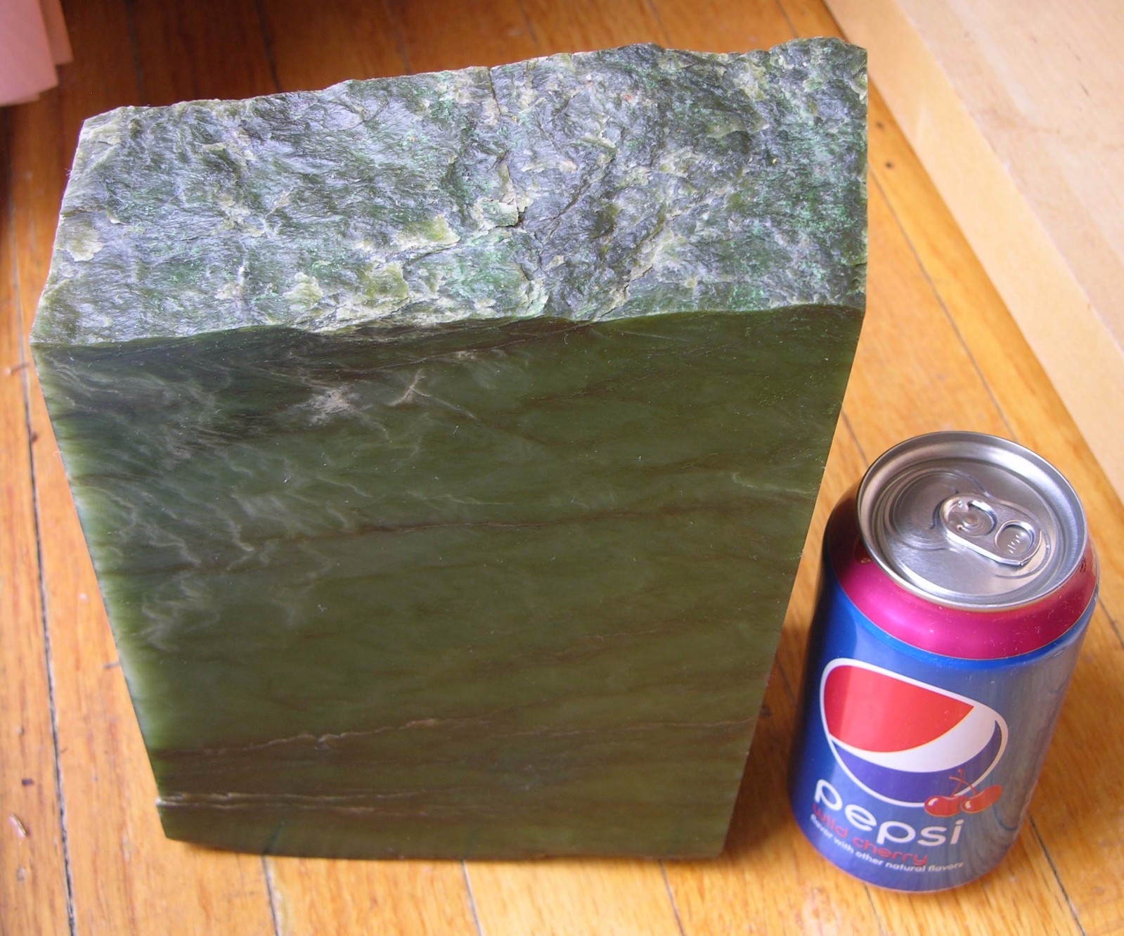7345g BC Canada 100% Natural Raw Rough Green Jade Block Chunk Specimen 15.44 lb