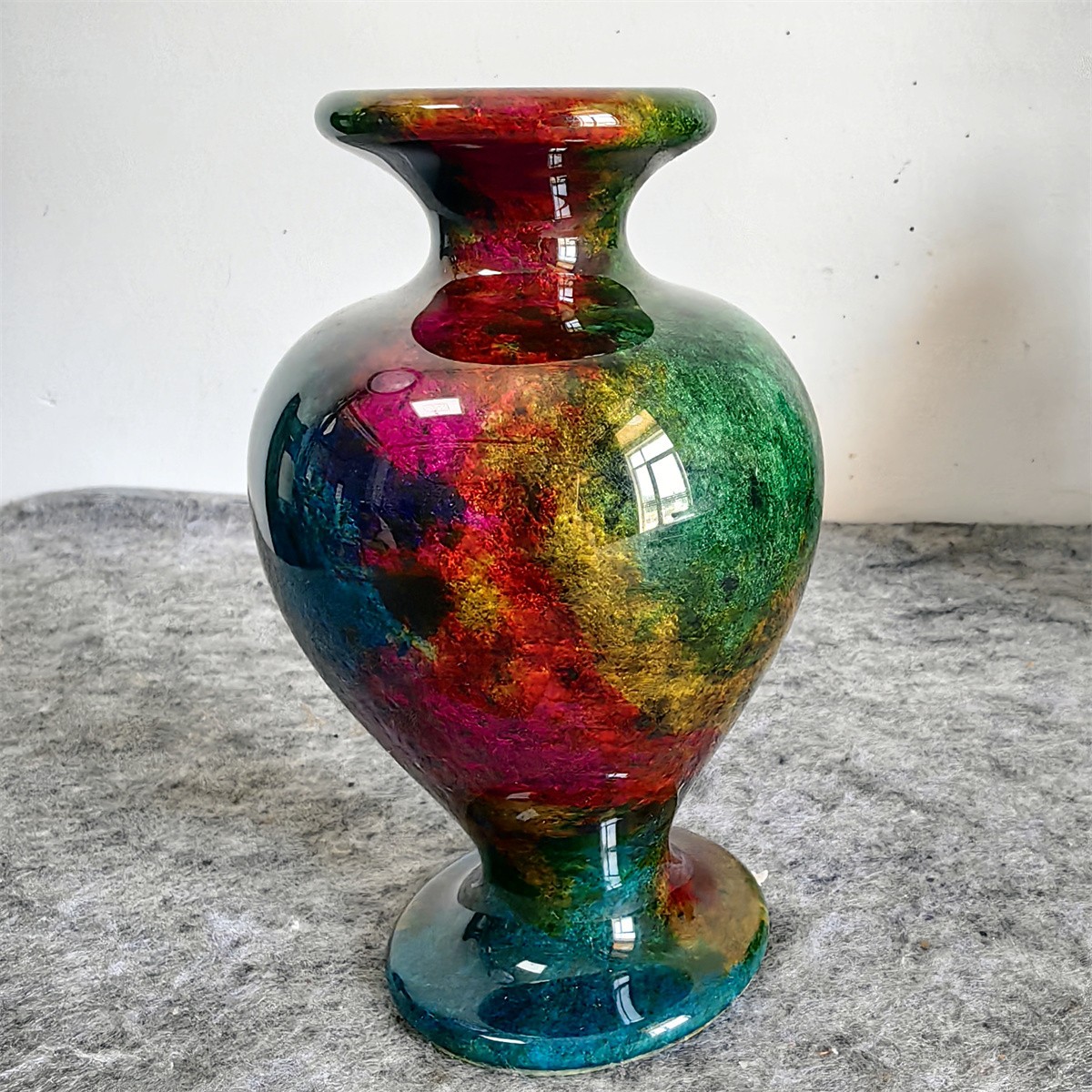 1.77LB Natural “Seven Colors Jade” vase specimen -Taiwan China L218