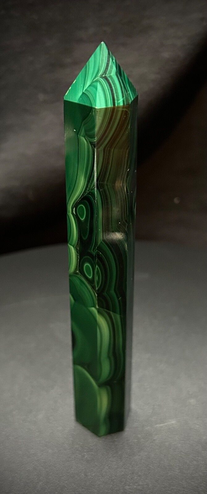 Gorgeous Malachite Tower 5.75″ tall 8oz