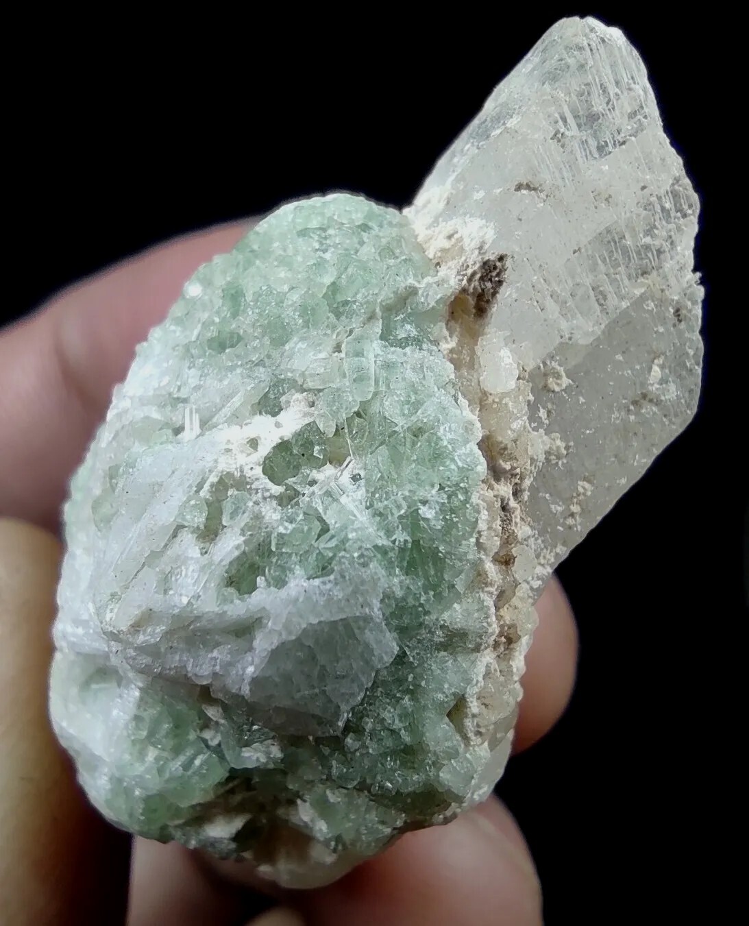 Aesthetic Tourmaline Crystals With Kunzite Crystal From Afghanistan.