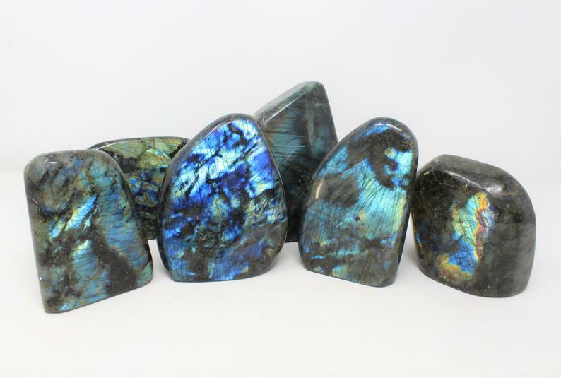 XS-XXL Labradorite Polished Freeform, Free Standing Cut Base, Specimens