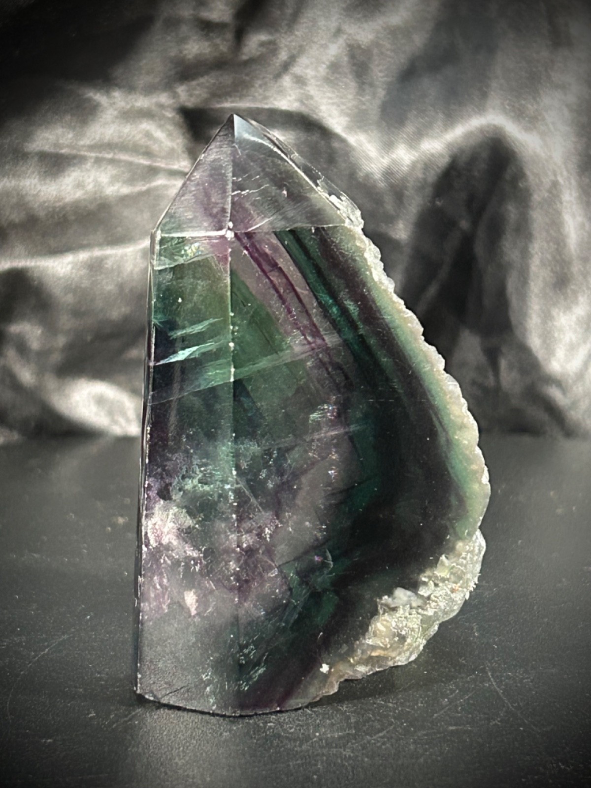 3″ Rainbow Fluorite 4 Polished/1 Rough Side Tower 6.3oz (179 grams)