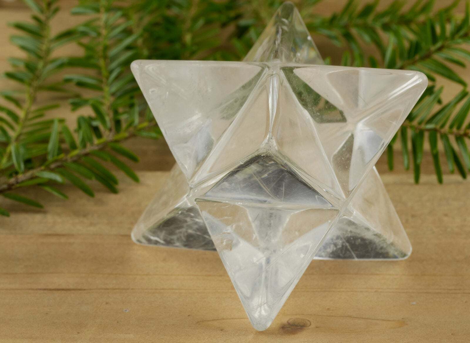 CLEAR QUARTZ Crystal Merkaba – Star, Sacred Geometry, Metaphysical, E0877