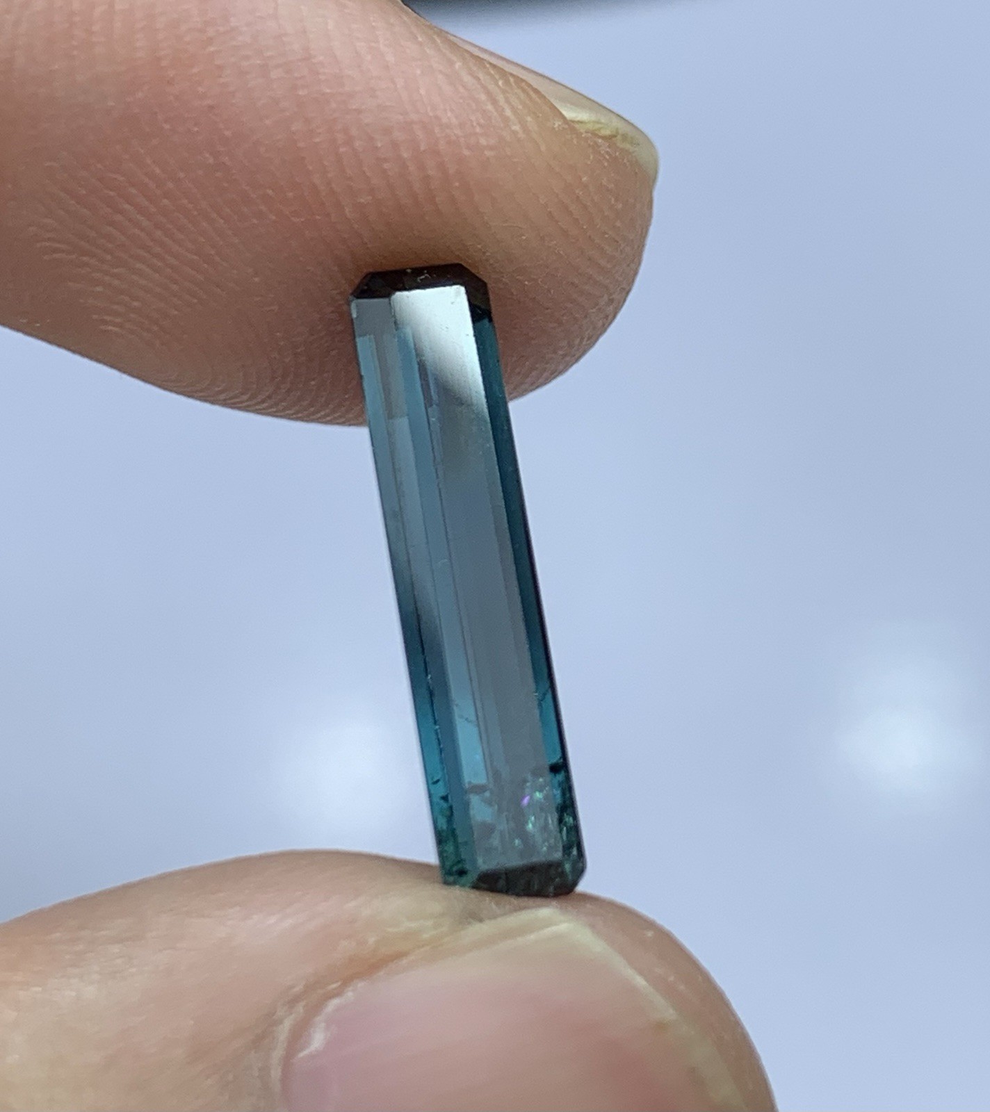 3.15 Carats Blue Tourmaline Faceted Gemstone From Afghanistan.