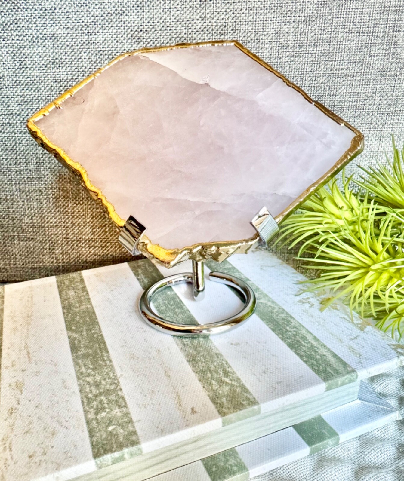New Silver Tone Metal Display Holder for Stones & Crystals 2.5” – STAND ONLY