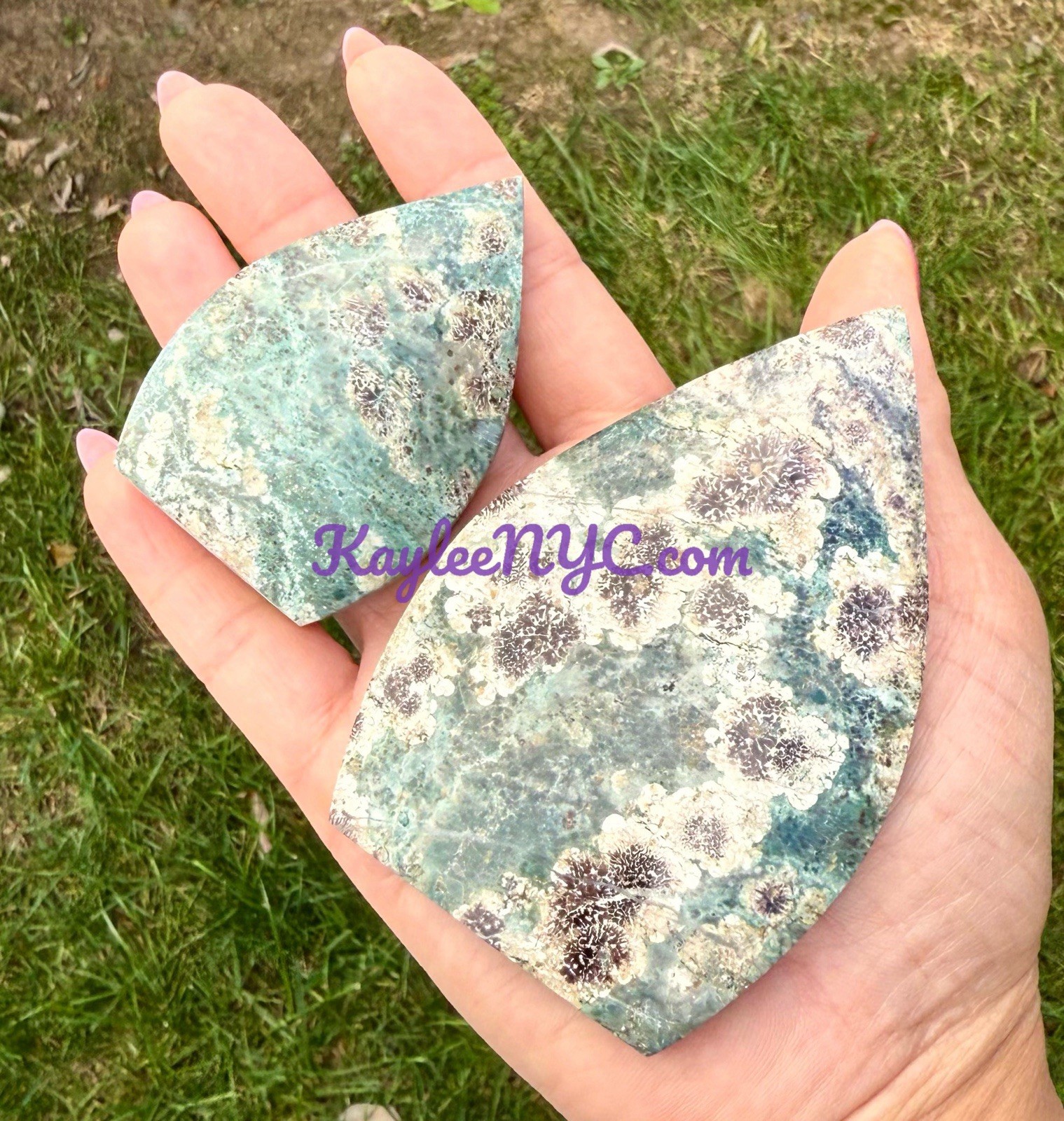Wholesale Lot 6-7 PCs Natural Green Flower Jasper Freeform Crystal
