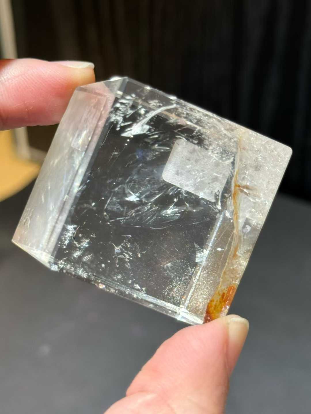 36mm Natural White Quartz Cube Crystal Mineral Reiki Healing Decor