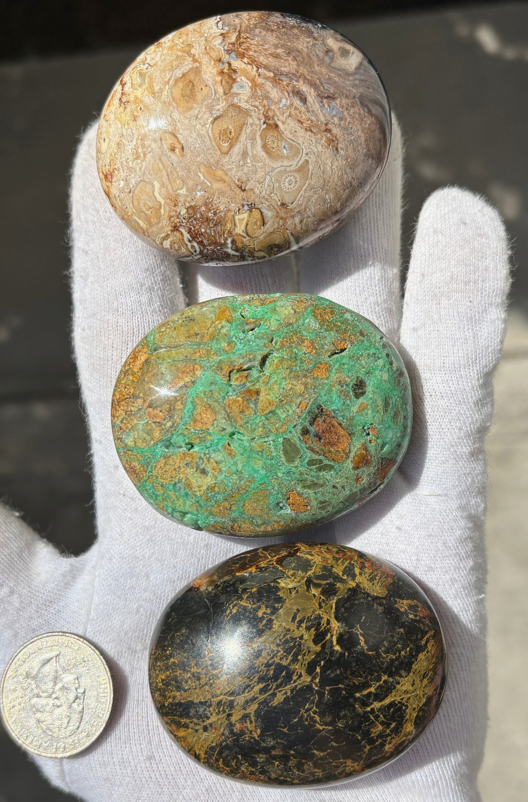 LOT MIZONE OPAL/GREEN SMITHSONITE/PALM ROOT PALMSTONES PALM STONES STONE