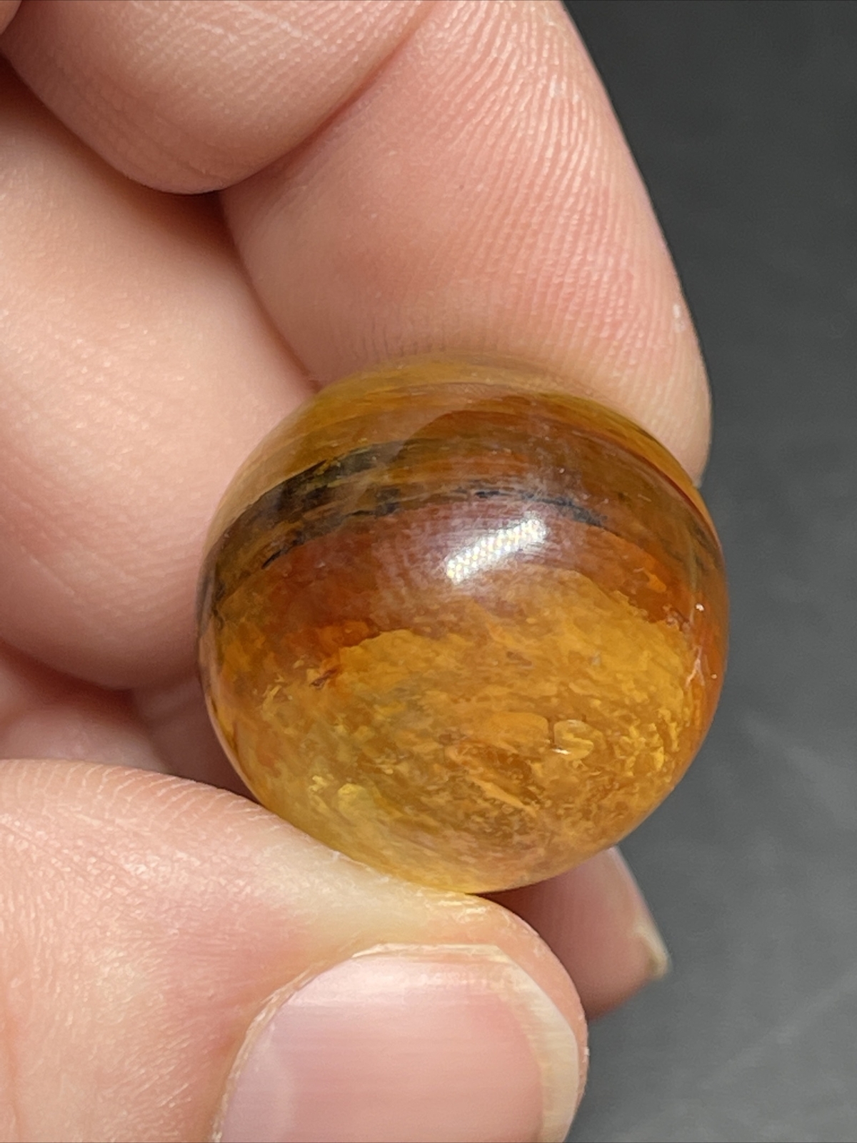 Yellow Mica Mini Sphere Ball Orb Marble Crystal 20.2mm