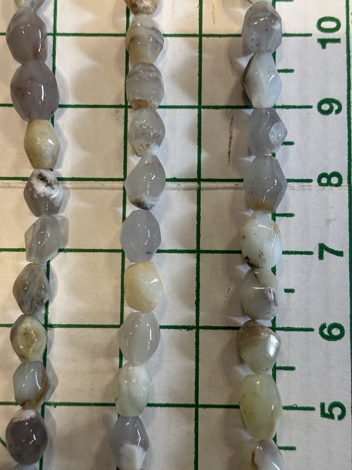 LOT 3 Polished 16” Agate Stones Strands Blue Brown Green White Mixed Colors READ