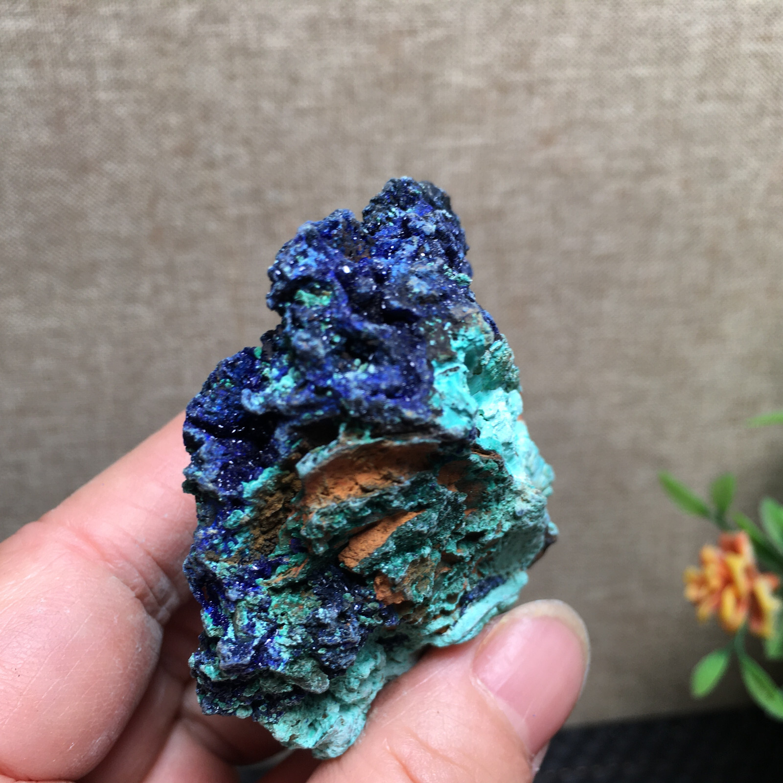 68g Natural Malachite and blue copper ore symbiotic specimens fd139
