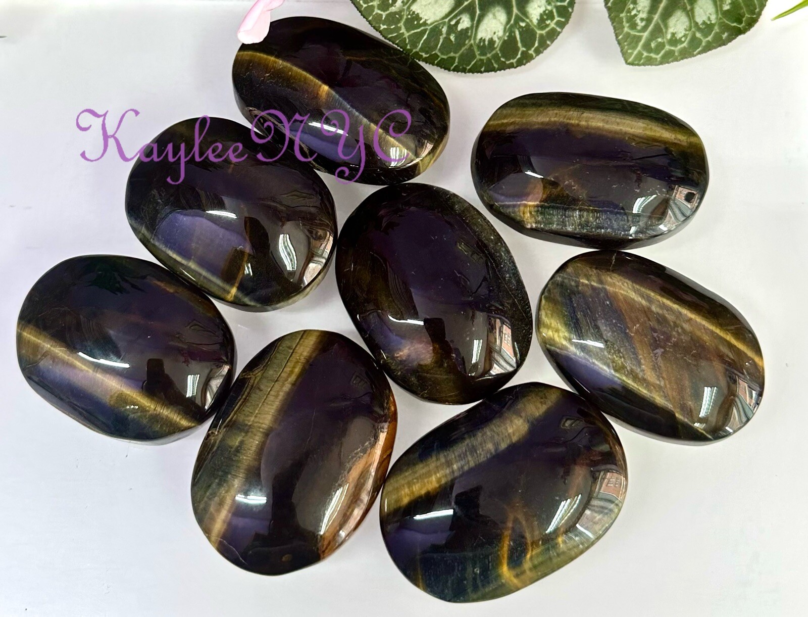 Wholesale Lot 2 Lbs Natural Tiger Eye Palm Stones Crystal Healing